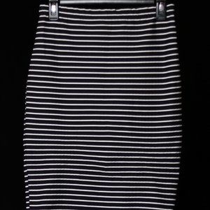 Black and White Striped Skirt